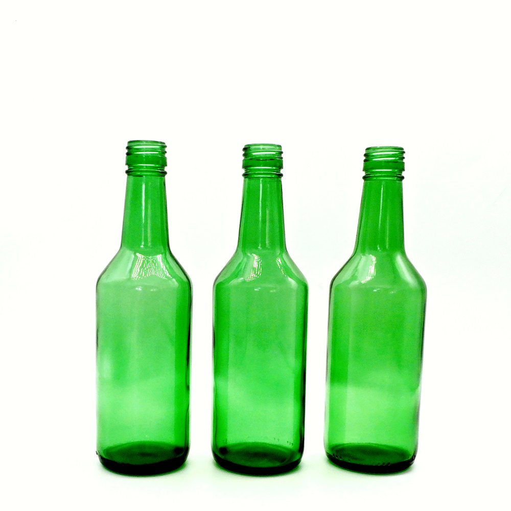 360ml green glass bottle for soju